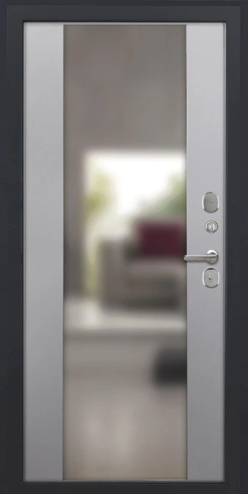 Входная дверь ДвериПРО Д-68 Алиса (16мм, ПВХ софт грей, зеркало) DPRO195344 внутренняя сторона