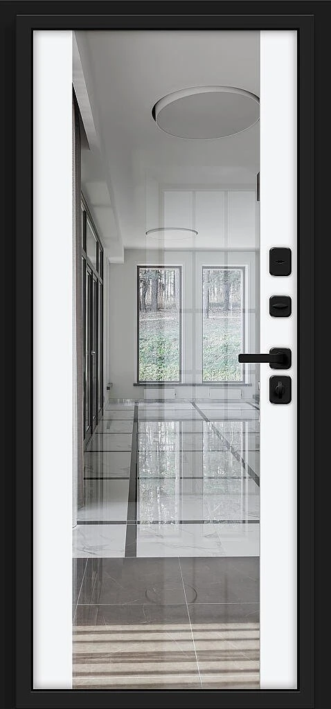 Входная дверь Эво/SBlack Black Shell-Wotan Oak/White Silk BR6249 внутренняя сторона