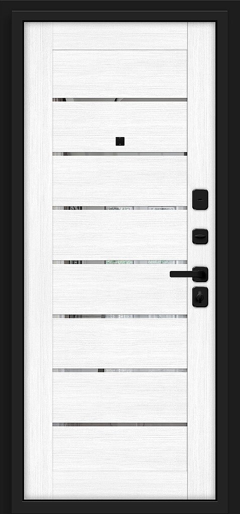 Фото Входная дверь Прайд Total Black/Snow Melinga BR5305 внутренняя сторона