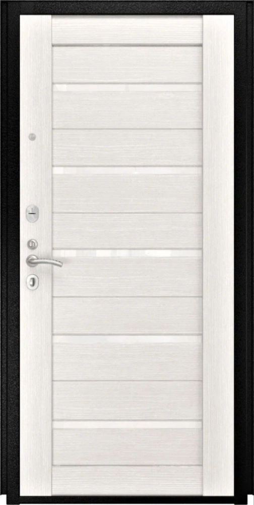 Входная дверь ДвериПРО L Термо СБ-1 (лак. белое, 16мм, беленый дуб) DPRO196031 внутренняя сторона